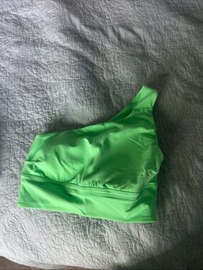 Lululemon One-Shoulder Neon Green Sports Bra